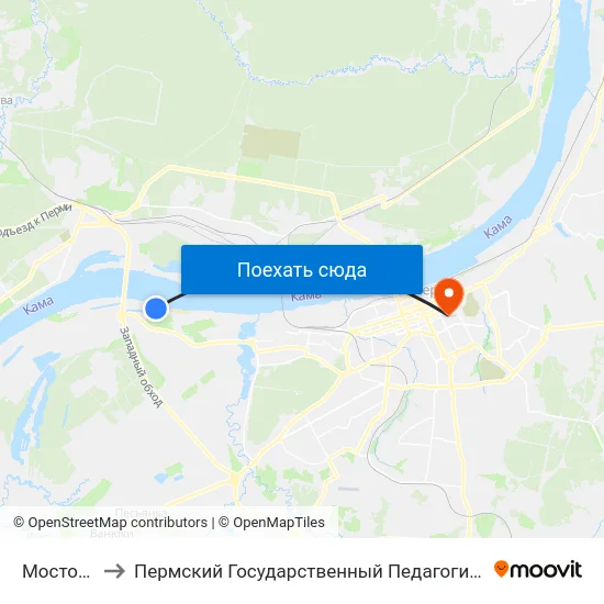 Мостоотряд to Пермский Государственный Педагогический Университет map