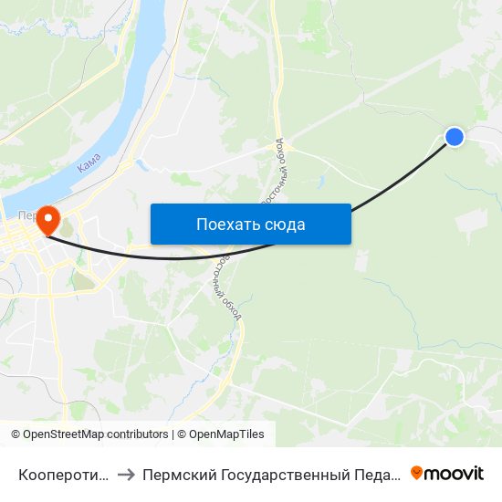 Кооперотив "Парма" to Пермский Государственный Педагогический Университет map