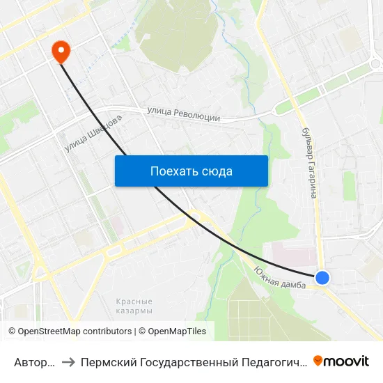 Авторадио to Пермский Государственный Педагогический Университет map