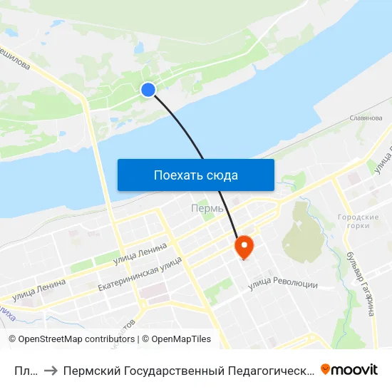 Пляж to Пермский Государственный Педагогический Университет map