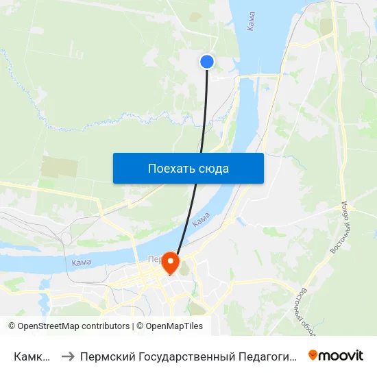 Камкабель to Пермский Государственный Педагогический Университет map