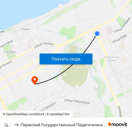 Цирк to Пермский Государственный Педагогический Университет map