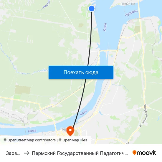 Заозерье to Пермский Государственный Педагогический Университет map