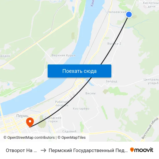 Отворот На Чапаевский to Пермский Государственный Педагогический Университет map