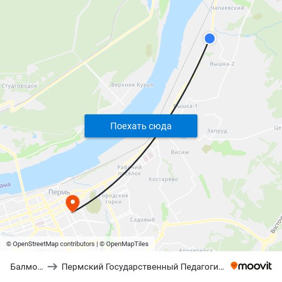 Балмошная to Пермский Государственный Педагогический Университет map