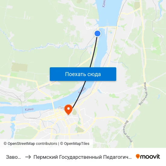Завод Гск to Пермский Государственный Педагогический Университет map