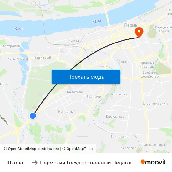 Школа № 107 to Пермский Государственный Педагогический Университет map
