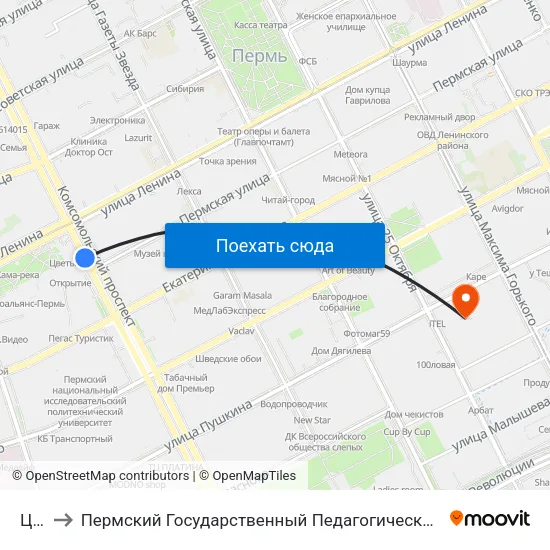 Цум to Пермский Государственный Педагогический Университет map