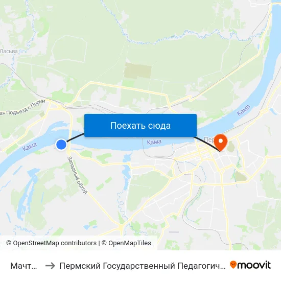 Мачтобаза to Пермский Государственный Педагогический Университет map