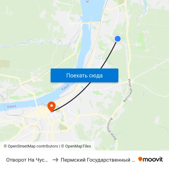 Отворот На Чусовской Водозабор to Пермский Государственный Педагогический Университет map