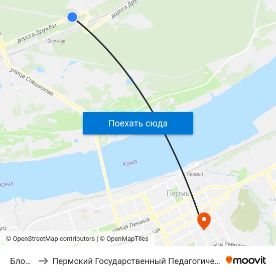 Блочная to Пермский Государственный Педагогический Университет map
