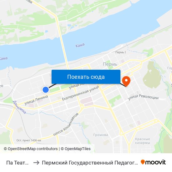 Па Театр-Театр to Пермский Государственный Педагогический Университет map