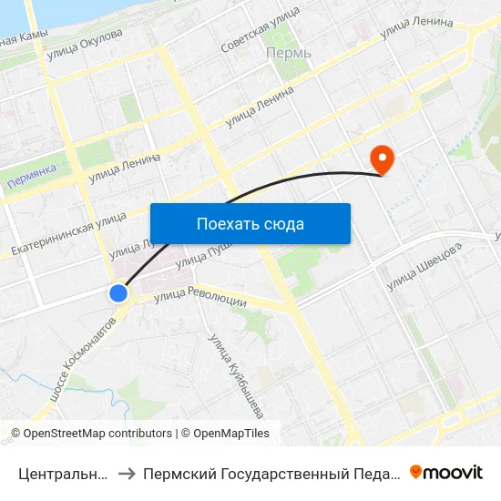 Центральный Рынок to Пермский Государственный Педагогический Университет map