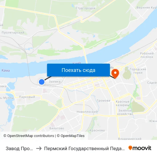 Завод Профнастила to Пермский Государственный Педагогический Университет map