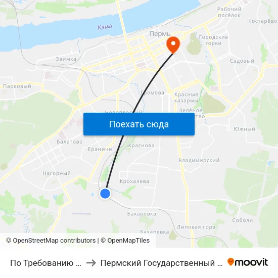 По Требованию (Ул. В. Васильева) to Пермский Государственный Педагогический Университет map