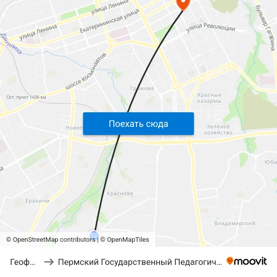 Геофизика to Пермский Государственный Педагогический Университет map