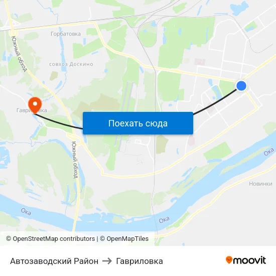 Автозаводский Район to Гавриловка map