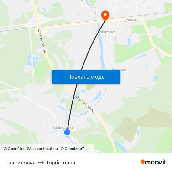 Гавриловка to Горбатовка map