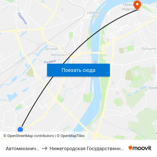 Автомеханический Техникум to Нижегородская Государственная Консерватория Им. М.И. Глинки map