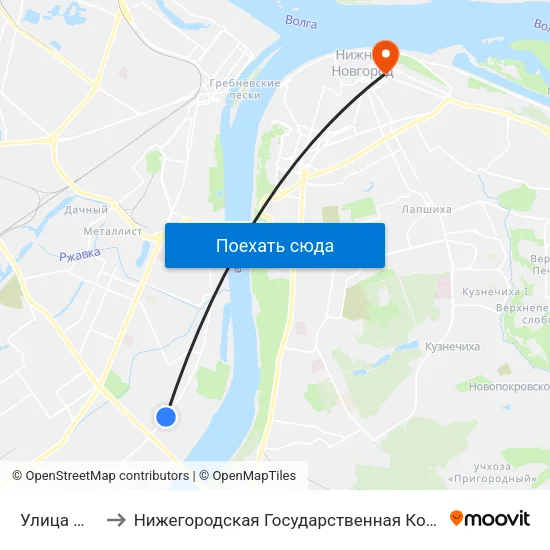 Улица Шекспира to Нижегородская Государственная Консерватория Им. М.И. Глинки map