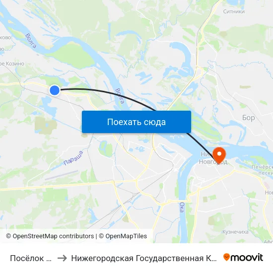 Посёлок Народный to Нижегородская Государственная Консерватория Им. М.И. Глинки map