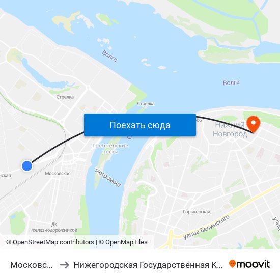 Московское Шоссе to Нижегородская Государственная Консерватория Им. М.И. Глинки map