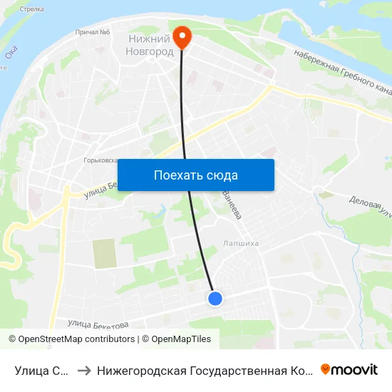 Улица Саврасова to Нижегородская Государственная Консерватория Им. М.И. Глинки map
