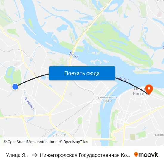 Улица Ярошенко to Нижегородская Государственная Консерватория Им. М.И. Глинки map