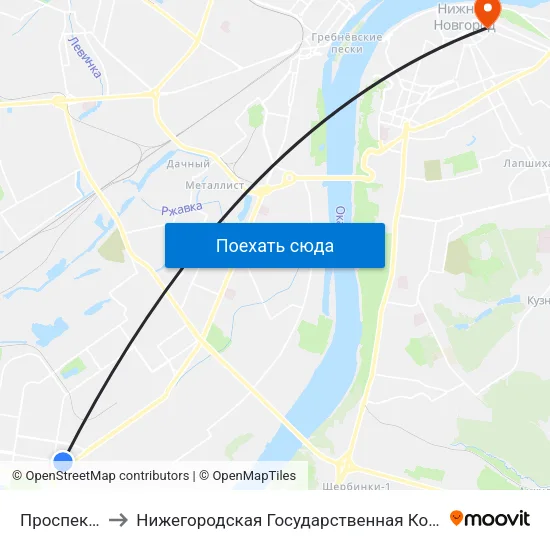 Проспект Ильича to Нижегородская Государственная Консерватория Им. М.И. Глинки map