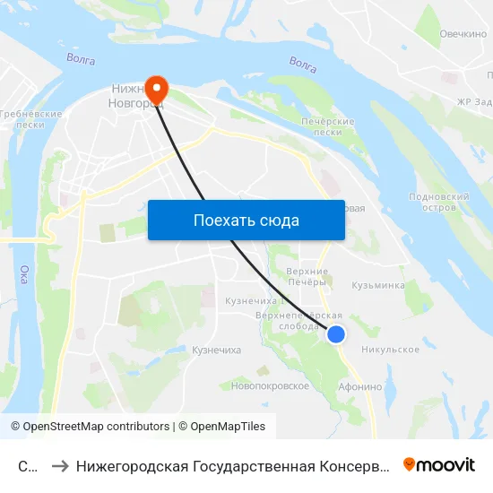 Сады to Нижегородская Государственная Консерватория Им. М.И. Глинки map