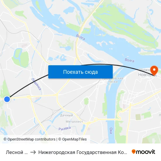 Лесной Городок to Нижегородская Государственная Консерватория Им. М.И. Глинки map