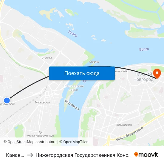 Канавинская to Нижегородская Государственная Консерватория Им. М.И. Глинки map