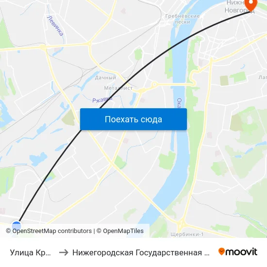Улица Краснодонцев to Нижегородская Государственная Консерватория Им. М.И. Глинки map