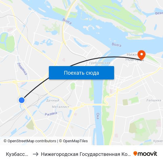 Кузбасская Улица to Нижегородская Государственная Консерватория Им. М.И. Глинки map