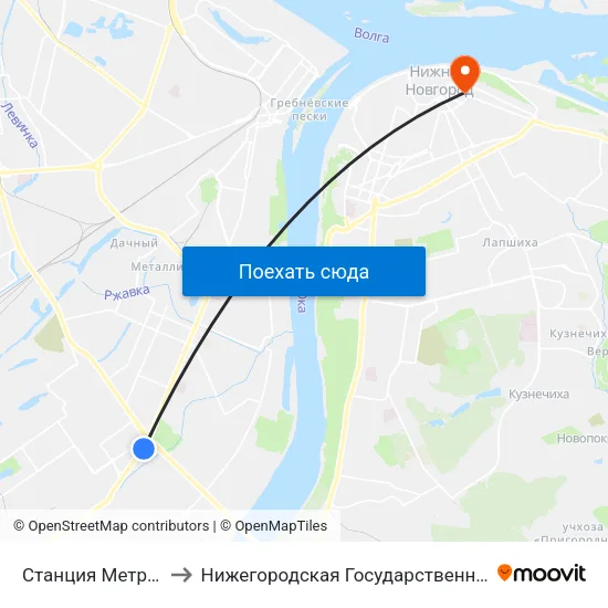 Станция Метро «Пролетарская» to Нижегородская Государственная Консерватория Им. М.И. Глинки map