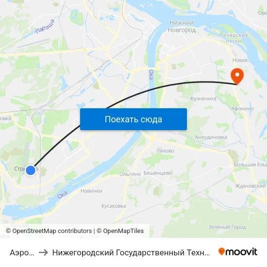 Аэропорт to Нижегородский Государственный Технический Университет map