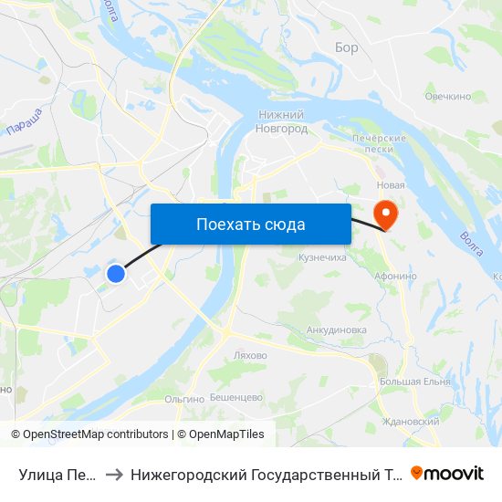 Улица Пермякова to Нижегородский Государственный Технический Университет map