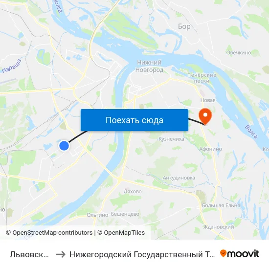 Львовская Улица to Нижегородский Государственный Технический Университет map