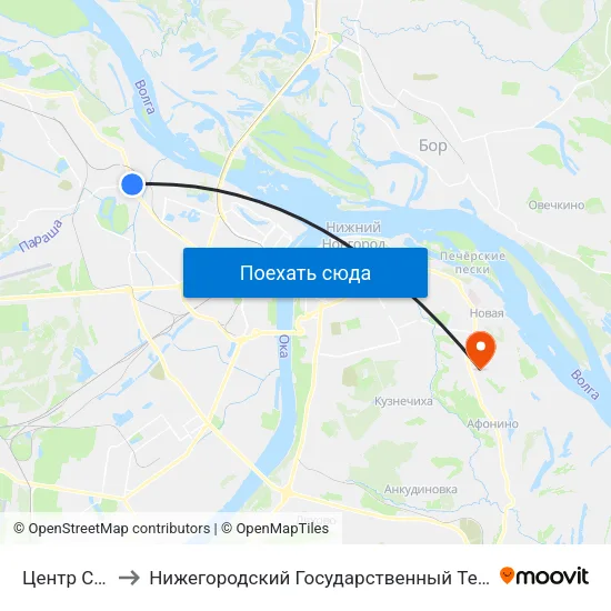 Центр Сормова to Нижегородский Государственный Технический Университет map