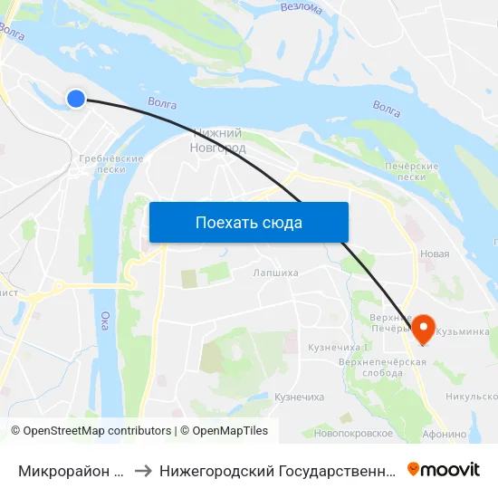 Микрорайон Седьмое Небо to Нижегородский Государственный Технический Университет map