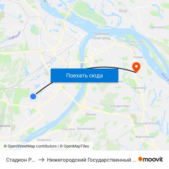 Стадион Ручных Игр to Нижегородский Государственный Технический Университет map