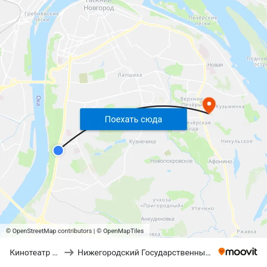 Кинотеатр «Электрон» to Нижегородский Государственный Технический Университет map