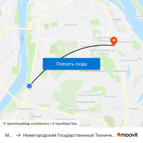 Мыза to Нижегородский Государственный Технический Университет map