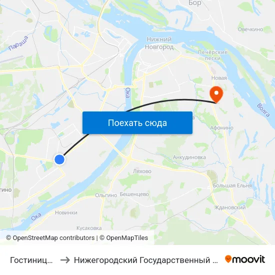Гостиница «Волна» to Нижегородский Государственный Технический Университет map