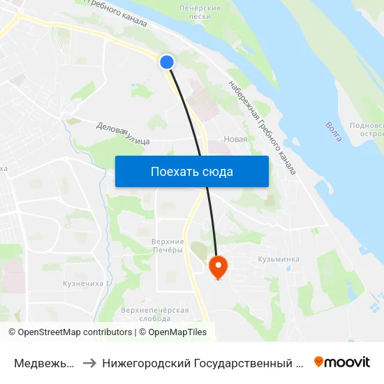 Медвежья Долина to Нижегородский Государственный Технический Университет map