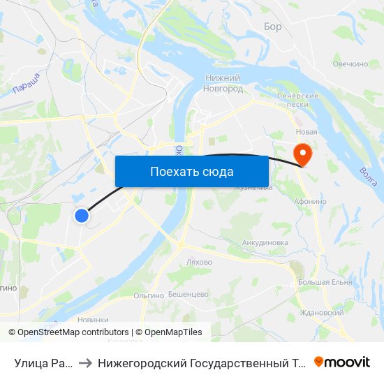 Улица Раевского to Нижегородский Государственный Технический Университет map