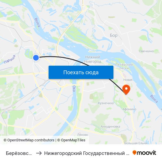 Берёзовская Улица to Нижегородский Государственный Технический Университет map