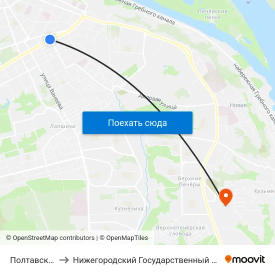 Полтавская Улица to Нижегородский Государственный Технический Университет map