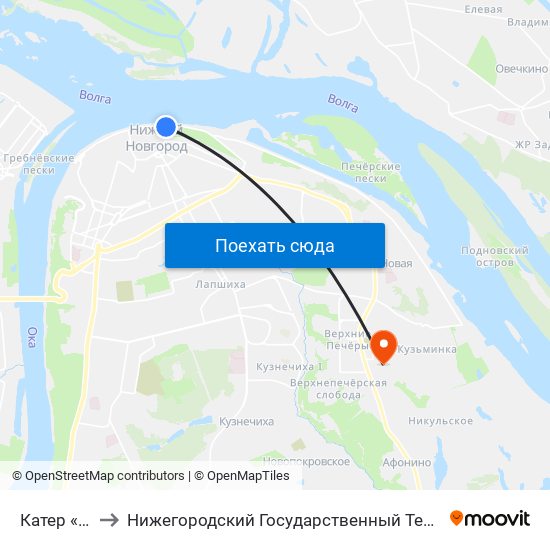 Катер «Герой» to Нижегородский Государственный Технический Университет map
