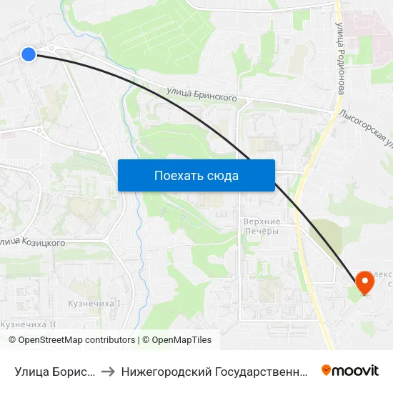 Улица Бориса Корнилова to Нижегородский Государственный Технический Университет map